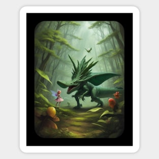 Fairy and Dinosaur meet up in the Forest, Sticker